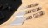 Набор ножей для просфоры Х12МФ (полированная) карельская береза рог лося мельхиор (черная кожа)