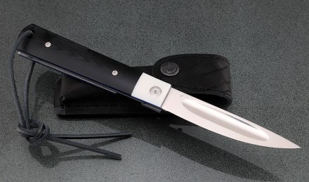 Нож складной Народа севера сталь S390 накладки G10 черная с белой