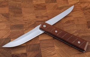 Нож Рыбацкий с двумя лезвиями Х12МФ рукоять текстолит