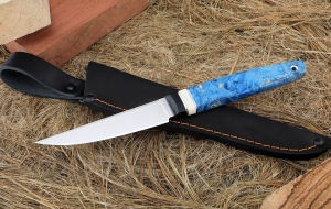 Нож Джур Elmax рукоять G10 черная, рог лося, карельская береза синяя Нож Джур Elmax рукоять G10 черная, рог лося, карельская береза синяя