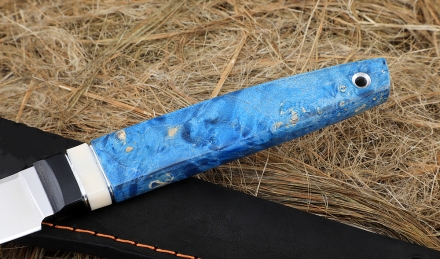 Нож Джур Elmax рукоять G10 черная, рог лося, карельская береза синяя Нож Джур Elmax рукоять G10 черная, рог лося, карельская береза синяя