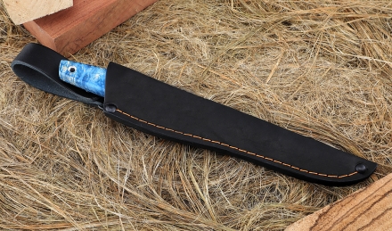 Нож Джур Elmax рукоять G10 черная, рог лося, карельская береза синяя Нож Джур Elmax рукоять G10 черная, рог лося, карельская береза синяя