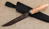 Нож Косуля дамаск с долом ламинированный с воронением карельская береза - Нож Косуля дамаск с долом ламинированный с воронением карельская береза