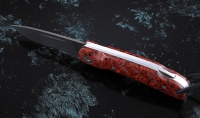 Нож Колибри, складной, сталь Х12МФ, рукоять накладки акрил красный - Нож Колибри, складной, сталь Х12МФ, рукоять накладки акрил красный