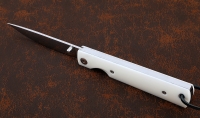 Нож складной Якут сталь Х12МФ накладки акрил белый - Нож складной Якут сталь Х12МФ накладки акрил белый