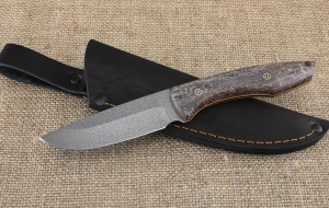 Нож "Ворон" цельнометаллическая сталь х12мф, рукоять G10 серая 