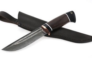 Нож Гриф сталь дамаск-долы рукоять черный граб венге