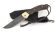 Нож Таежник, складной, сталь дамаск, рукоять накладки карельская береза стабилизированная коричневая