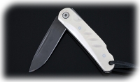 Нож Колибри, складной, сталь Х12МФ, рукоять накладки акрил белый - Нож Колибри, складной, сталь Х12МФ, рукоять накладки акрил белый