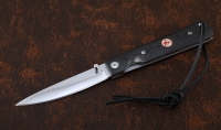 Нож складной Якут сталь Х12МФ накладки карбон со значком - Нож складной Якут сталь Х12МФ накладки карбон со значком