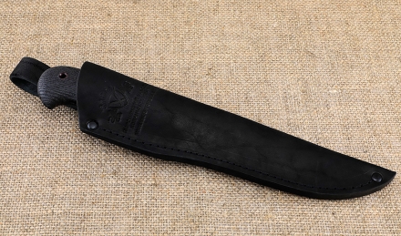 Нож Охотник сталь дамаск, рукоять ясень брашированный Нож Охотник сталь дамаск, рукоять ясень брашированный