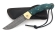 Складной нож Таежник из дамасской стали, рукоять накладки карельская береза стабилизированная зеленая