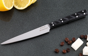 Кухонный нож Шеф №7 сталь 95Х18, рукоять черный акрил Кухонный нож Шеф №7 сталь 95Х18, рукоять черный акрил