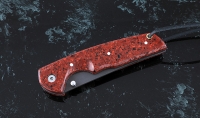Нож Като, сталь Х12МФ, складной, рукоять накладки акрил красный - Нож Като, сталь Х12МФ, складной, рукоять накладки акрил красный