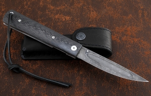 Нож складной Народа севера сталь дамаск накладки карбон Нож складной Народа севера сталь дамаск накладки карбон