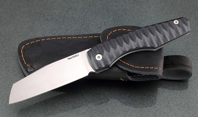 Нож складной Тор сталь S390 резная накладки G10 + AUS8 (подшипники, клипса) 