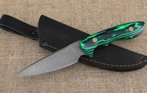Нож "Рысь" цельнометаллическая сталь х12мф, рукоять G10 зеленая