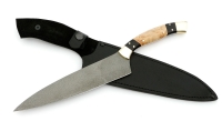 Нож Шеф №12 сталь Х12МФ рукоять черный граб карельская береза латунь - _MG_0353yf.jpg