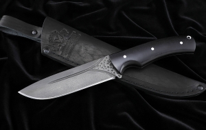 Нож №38 Х12МФ цельнометаллический рукоять черный граб