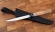 Нож Учар М390 рукоять G10 черная, акрил синий, зебрано