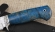 Нож Амур из цепи ГРМ, рукоять карельская береза синяя