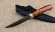 Эксклюзивный нож "Байкал" из ламинированного дамаска, материал рукояти мокумэ-ганэ железное дерево