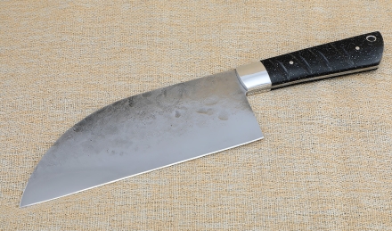 Кухонный набор из стали х12мф рукоять из акрила черного , подставка из акрила  черного