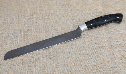 Кухонный набор из стали х12мф рукоять из акрила черного , подставка из акрила  черного