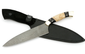 Нож Шеф №11 сталь Х12МФ рукоять черный граб карельская береза латунь Нож Шеф №11 сталь Х12МФ рукоять черный граб карельская береза латунь