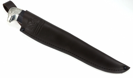 Нож Орел сталь дамаск рукоять черный граб мельхиор 1 Нож Орел сталь дамаск рукоять черный граб мельхиор 1