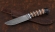 Нож Барракуда-2 сталь дамаск, рукоять береста черный граб (зебра)