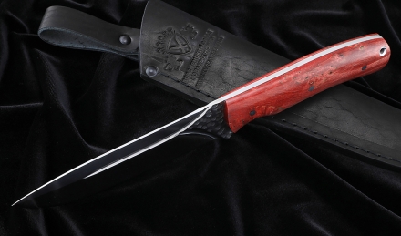 Нож №38 Х12МФ цельнометаллический рукоять карельская береза красная