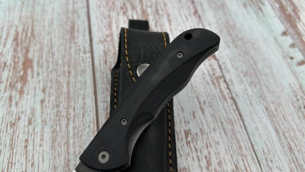 Складной нож "Зубр" сталь х12мф, накладки G10 черная с клипсой 