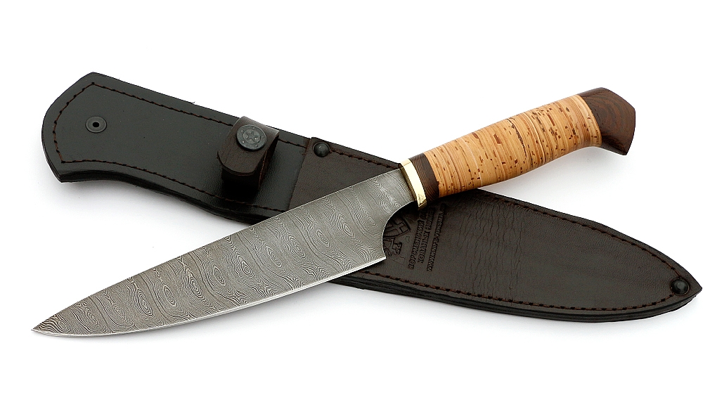 Материал рукояти ножа - наборная береста