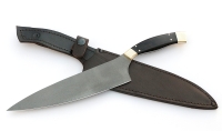 Нож Шеф №13 сталь Х12МФ рукоять черный граб латунь - _MG_217029.jpg