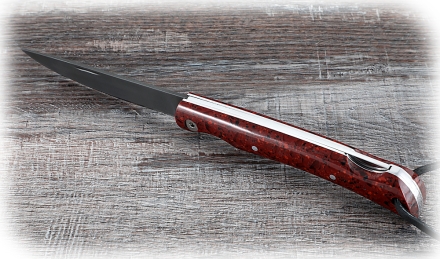 Нож складной Мексиканец, сталь Х12МФ, рукоять накладки акрил красный