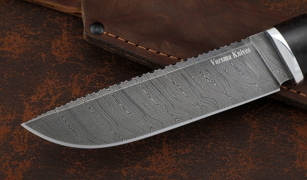 Нож Барракуда-2 сталь дамаск, рукоять черный граб карельская береза резная Нож Барракуда-2 сталь дамаск, рукоять черный граб карельская береза резная