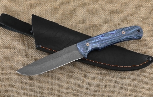 Нож Веган цельнометаллическая сталь х12мф, рукоять G10 синяя