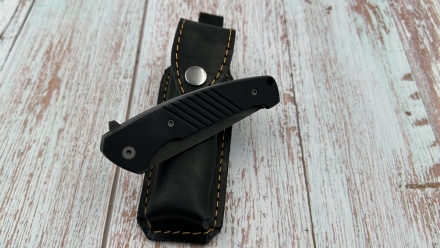 Складной нож "Журавль" сталь х12мф, накладки G10 черная с клипсой 