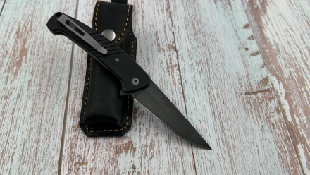 Складной нож "Журавль" сталь х12мф, накладки G10 черная с клипсой 