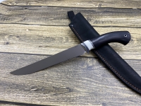 Нож Филейный большой сталь 95х18 рукоять черный граб и акрил белый (распродажа)  