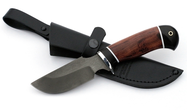 Нож Песец сталь Х12МФ, рукоять бубинга-черный граб 