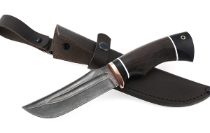 Нож Коршун сталь дамаск-долы, рукоять черный граб венге