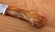 Нож Амур сталь M390, рукоять карельская береза стабилизированная янтарь, латунь