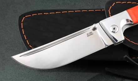 Нож складной Пчак сталь M390 накладки G10 оранжевая