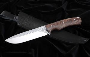 Нож №38 Х12МФ цельнометаллический рукоять карельская береза коричневая