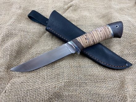 Нож "Пантера" сталь х12мф сатин, рукоять береста (распродажа) 