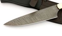 Нож Шеф №5 сталь дамаск, рукоять черный граб латунь - _MG_8545.jpg