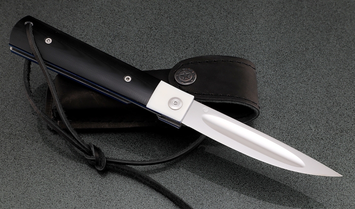 Нож складной Якут сталь Х12МФ накладки G10 черная с белой