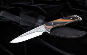 Нож №39-2 Х12МФ цельнометаллический рукоять G10 чернооранжевая